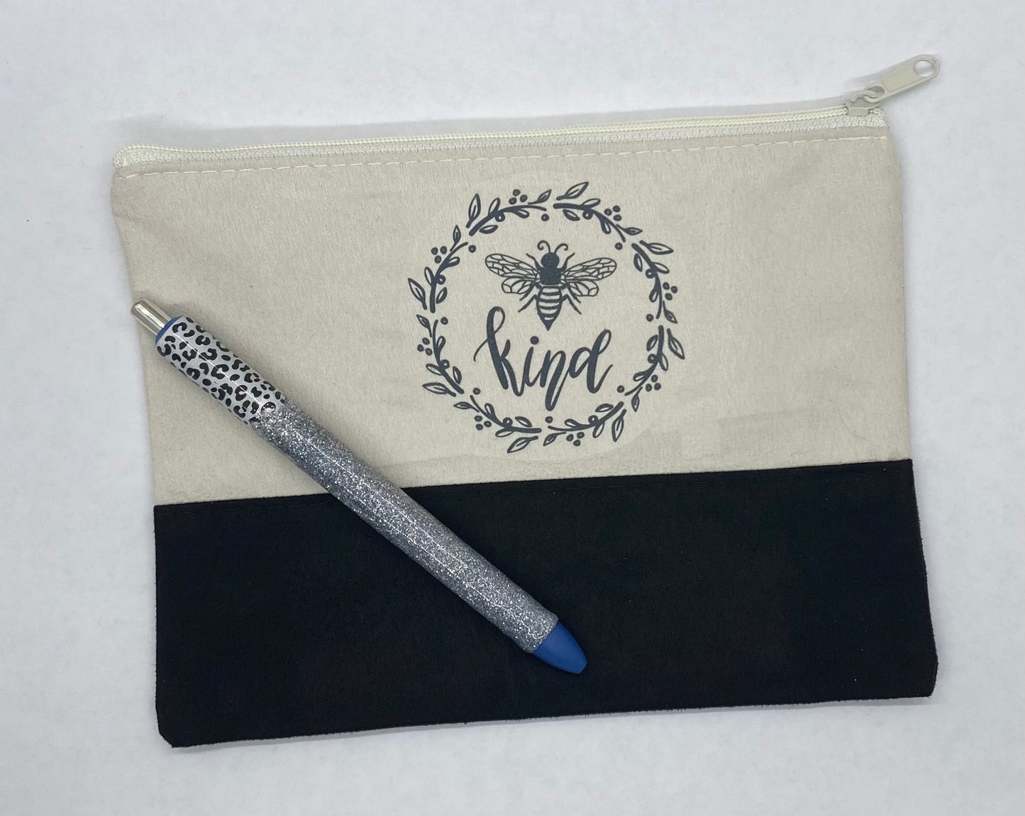 Silver and Leopard Print Glitter Pen