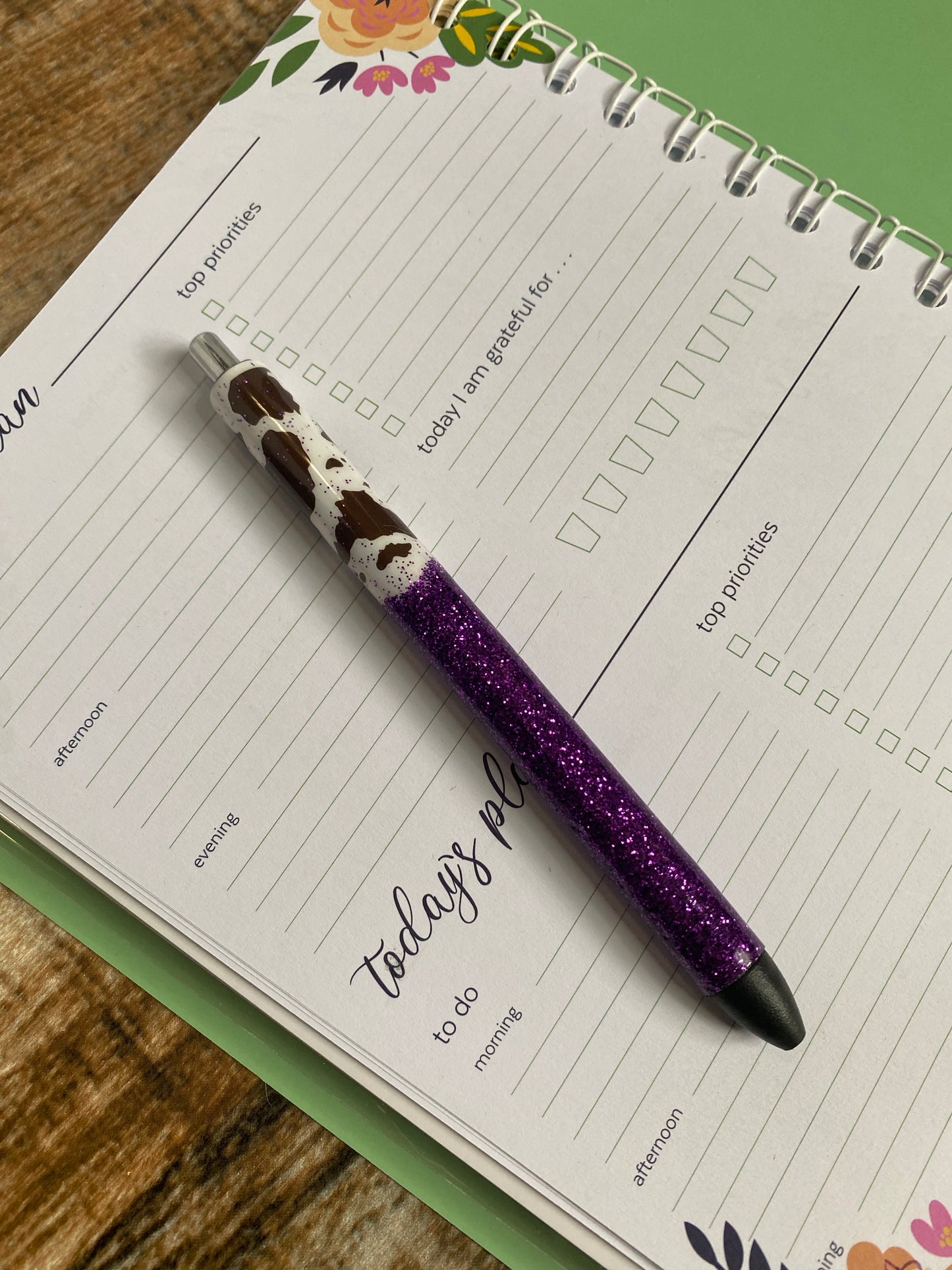 Purple and Cow Print Pen