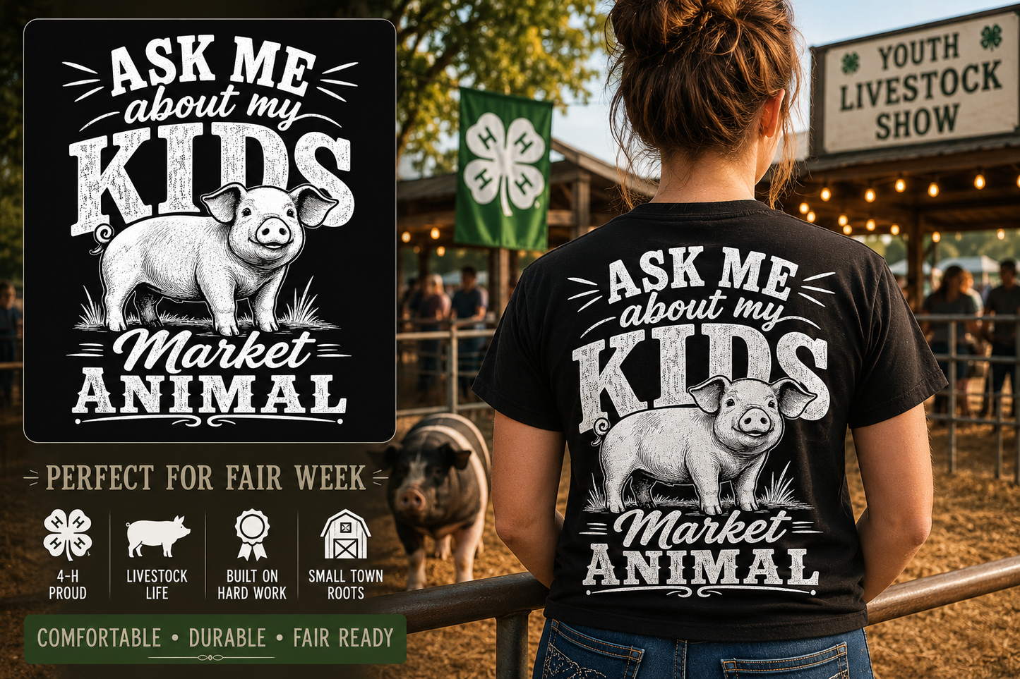 Ask Me About My Kids Market Animal T-Shirt