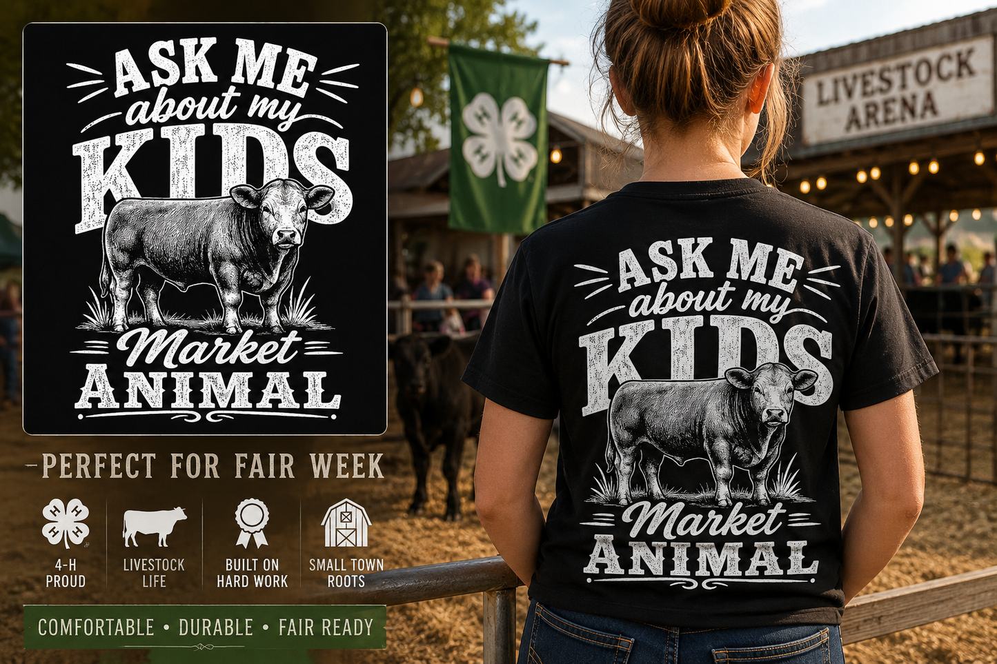 Ask Me About My Kids Market Animal T-Shirt