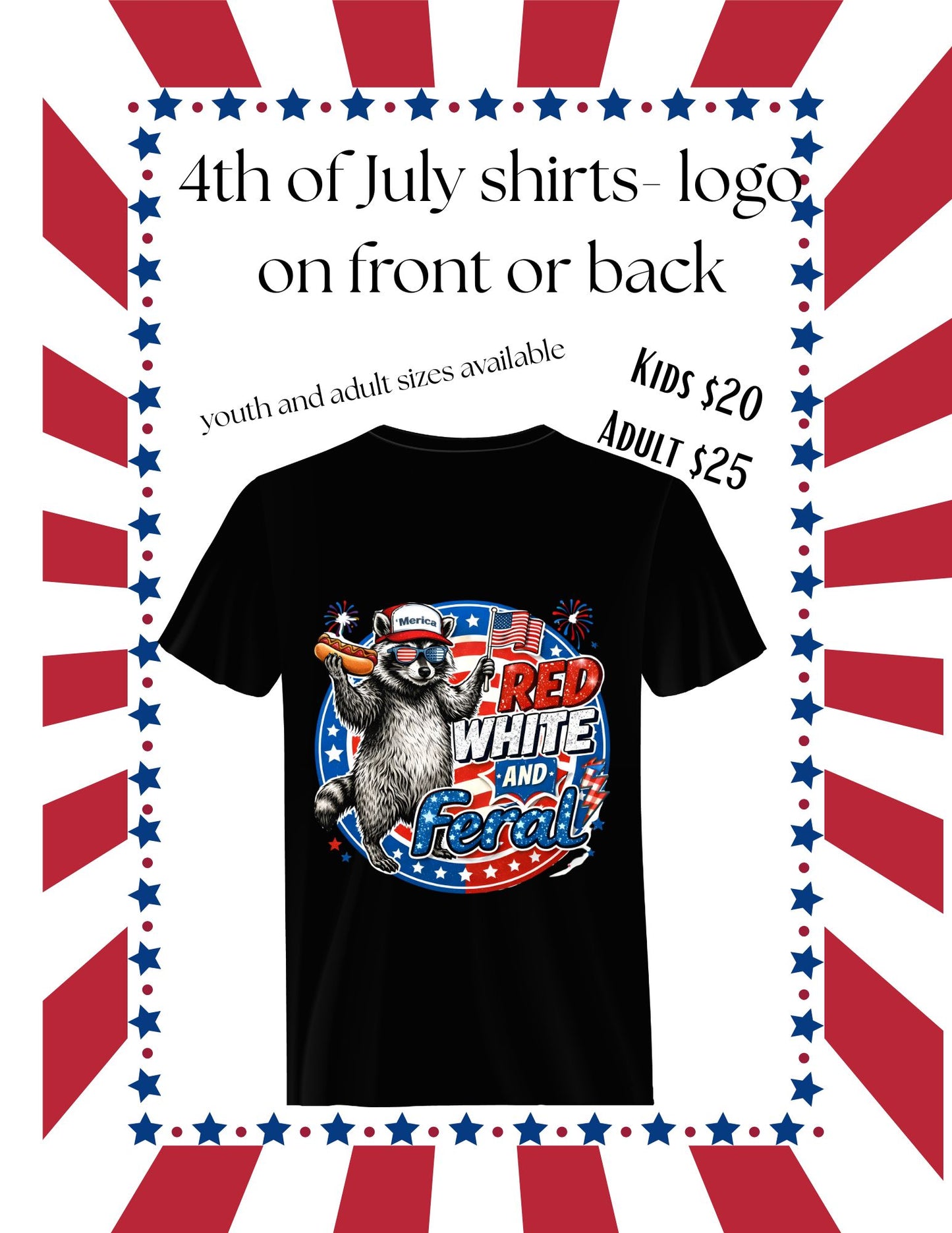 Red white and feral YOUTH SHIRT