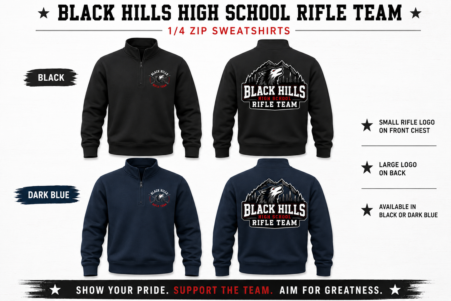 BHHS Rifle Team 1/4 Zip Sweatshirt