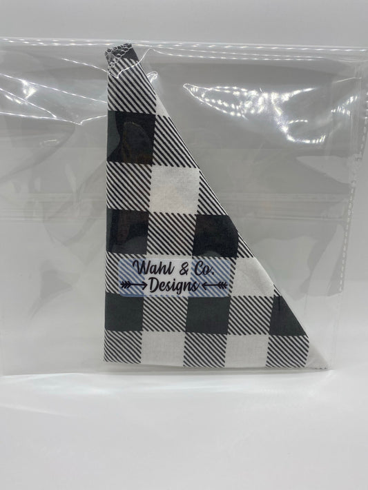 Black and White Buffalo Plaid Dog Bandana