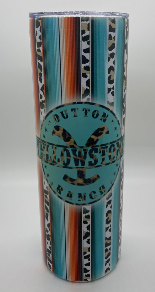 Leopard Teal Dutton Ranch Tumbler