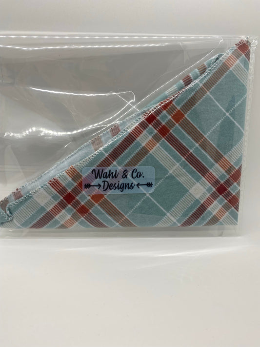 Light Blue and Orange Dog BandanaTie-Style Dog Bandana