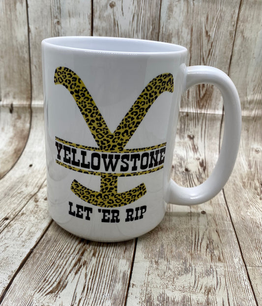 Leopard Print Yellowstone Mug